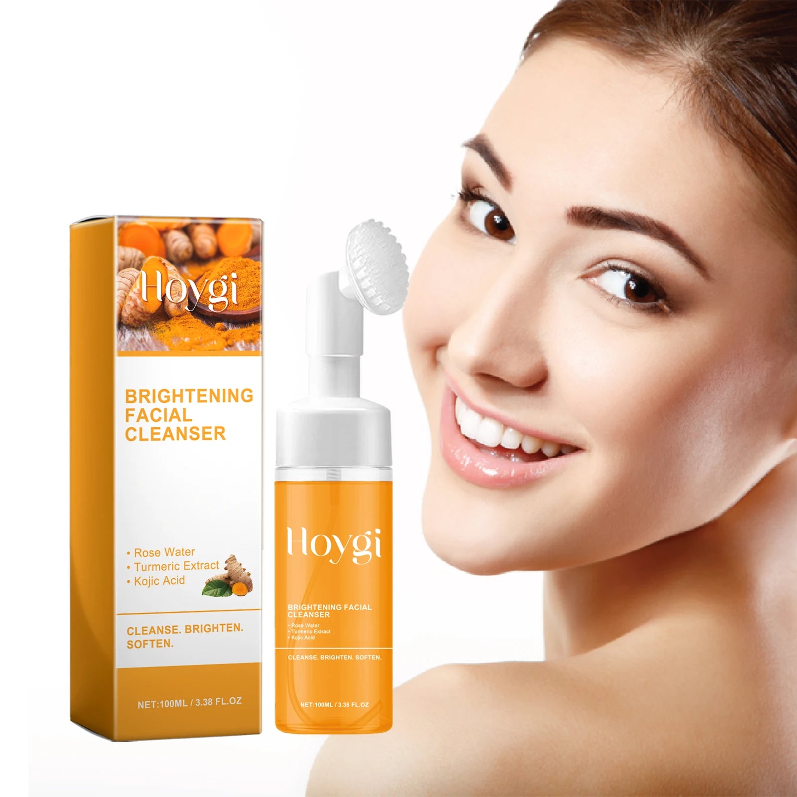 Turmeric Cleanser Deeply Cleansing Kojic Acid Blackhead Remover Skin Cleansing Oil Control Fade Acne Marks Brighten Foam Cleanse